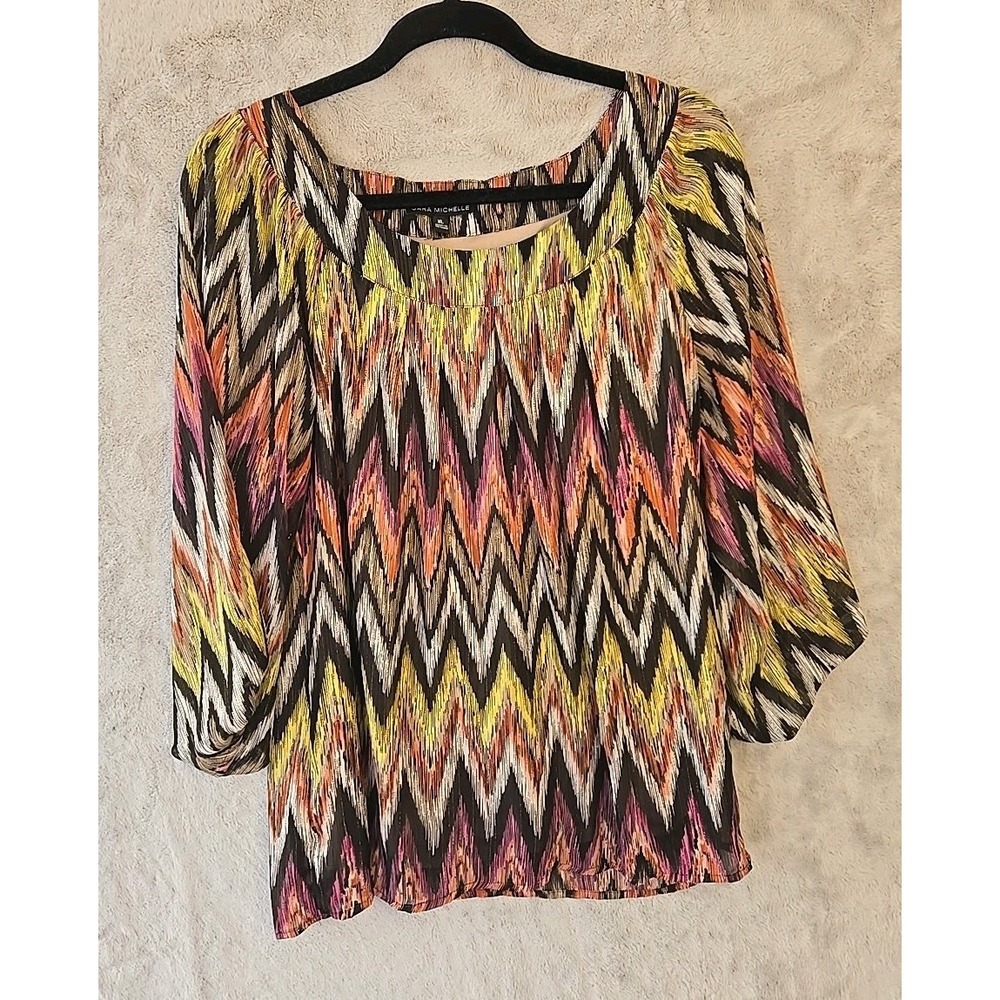 Womens Top XL Boho Chic Retro Hippie Peasant Gauze Festival Casual Balloon Sleev